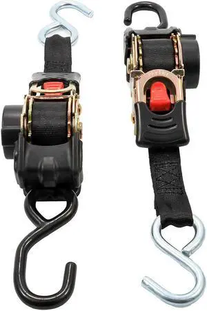 Camco Retractable Tie Down Straps - 1" Width 6' Dual Hooks