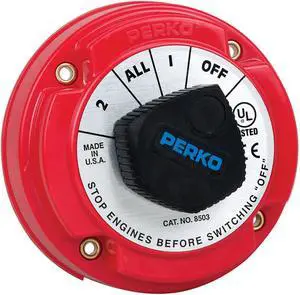 Perko 8503Dp Medium Duty Battery Selector Switch W/Alternator Field Disconnect W/O Key Lock