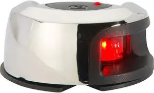 Attwood Lightarmor Deck Mount Navigation Light - Stainless Steel - Port (Red) - 2Nm