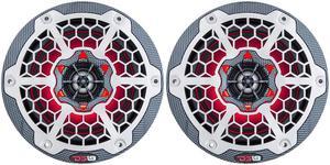 Ds18 Hydro 6.5" 2-Way Marine Speakers W/Rgb Led Lights 375W - Black Carbon Fiber
