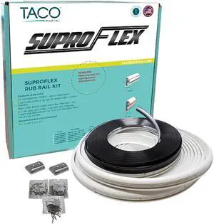 Taco Suproflex Rub Rail Kit - White With Flex Chrome Insert - 2"H X 1.2"W X 60'L