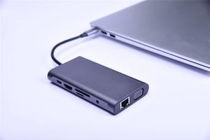 10in1 USB C Hub, Type-C laptop Docking station, Dual monitor/display, compatible with Windows, MacOS(Dual Video,3 USB3.0 Ports, DP, Gigabit Ethernet, Audio, SD/TF, etc), Tek-sailing TSDS1001