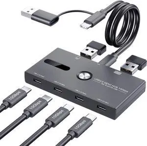 10Gbps USB C Hub, 6 Ports USB C Splitter, Type-C and USB 3.2 to USB C Hub for PC, Laptop, MacBook Pro/Air, iMac, Surface Pro, Chromebook, Etc(HUB ONLY, Not Support Charging/Monitor)