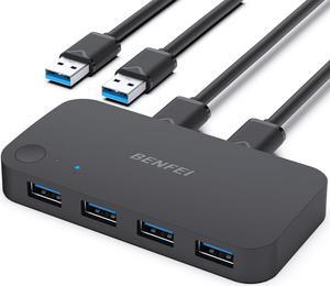 USB 3.0 Switch, USB Switcher 2 Computers Share 4 USB for PC Mouse Keyboard Printer Scanner, USB KVM Switch Selector Compatibl