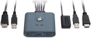 KVM 2-Port Full HD KVM Switch with Cables - 1920 x 1200 60Hz - Control Two HDMI Computers - Plug-n-Play - Xbox / PS4/5 - Windows, Mac and Linux - GCS32HU