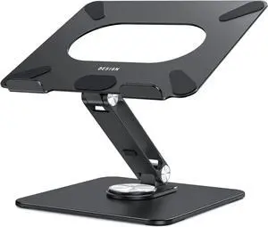 LSX7 Laptop Stand with 360 Rotating Base Ergonomic Adjustable Notebook Riser Holder Compatible with Air Pro  HP  More 10-15.6 Laptops (Black)