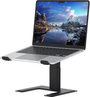 Laptop Stand for Desk Computer Stand Adjustable Height Ergonomic Notebook Laptop Riser Aluminum Metal Holder Compatible with 10 to 17.3 Inches Notebook PC Computer Black