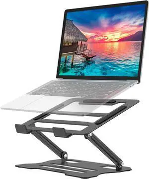 Laptop Tablet Stand Universal Adjustable Carbon Steel Laptop Computer Stand Ergonomic Foldable Portable Desktop Tray Cooling Holder Compatible with 10-15.6 Devices (Black)