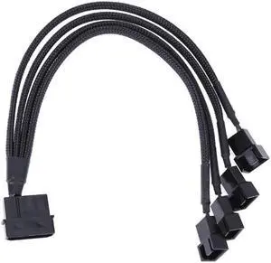 4 Pin To 4 x 3/4-pin 5v12v Usb Sleeved Dual Fan Power Adapter Cable 30cm replacement Accessories Wholesale PC Adapter