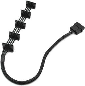 ZHIJIADA 4-Pin IDE 1to 5 SATA SATA Power Cable Adapter Splitter Cables 18AWG Black Sleeved 40cm For PC Server