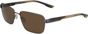 COLUMBIA-C114S NEWTOWN RIDGE 070 Rectangle Sunglasses Matte Gunmetal Brown Solid