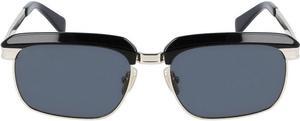 SALVATORE FERRAGAMO-SF263S 017 Rectangle Sunglasses Black/Gold Gray Solid