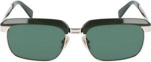 SALVATORE FERRAGAMO-SF263S 312 Rectangle Sunglasses Olive Green/Gold Green Solid