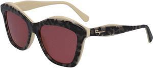 SALVATORE FERRAGAMO-SF941S 056 Gray Havana/Beige Solid Wine
