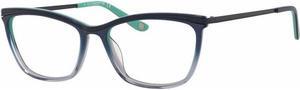 LIZ CLAIBORNE-L 638 0PID Rectangle Eyeglasses Shiny Blue Gray