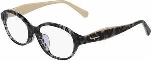 SALVATORE FERRAGAMO-SF2856A 056 Oval Eyeglasses Gray Havana