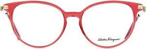 SALVATORE FERRAGAMO-SF2862 623 - 55 Oval Eyeglasses Crystal Cherry