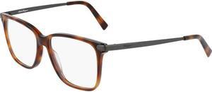 SALVATORE FERRAGAMO-SF2877 068 Rectangle Eyeglasses Tortoise/Matte Ruthenium