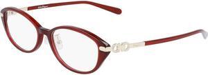 SALVATORE FERRAGAMO-SF2882RA 603 Oval Eyeglasses Bordeaux