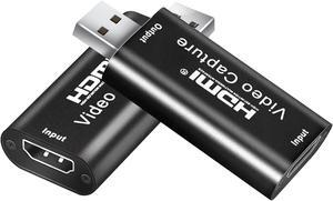 Audio Video Capture Card HDMI to USB, Full HD 1080p 30fps USB 2.0 - Record Directly to Computer for Gaming, Streaming, Teaching, Video Conference or Live Broadcasting