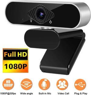 1080P Webcam with Microphone, NEK Tech Webcam Full HD PC Skype Camera, Video Calling and Recording for Computer Laptop Desktop, Plug and Play USB Camera for YouTube, Compatible with Windows
