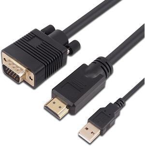 SA Gold-plated Connector Hdmi to VGA Adapter Converter. This Hdmi Cable for Older Vga Monitors Support Hdmi1.3v-1080p. This Hdmi to VGA Cable(male) with 10feet Built-in VGA Cable in Abs