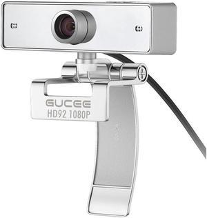 2MP Webcam 1080P, GUCEE HD92 Full HD Web Camera 110 Degree Wide Angle Crystal Clear Video with Noise Cancelling Mic, Skype Webcam for PC, Mac, Laptop, Notebook, Compatible with Windows 10, 8, 7, XP