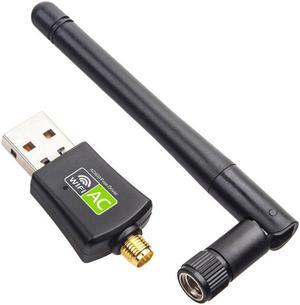 SAKOSE  Driver-free WiFi adapter AC600m dual-band USB wireless network card 5Gwifi driver-free 2.4/5.8GHz 600Mbps WiFi receiver transmitter