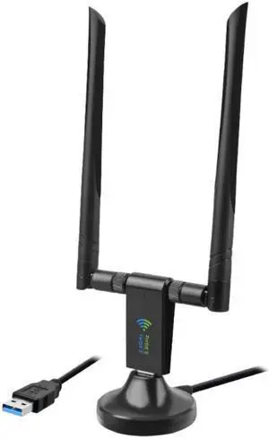 USB WiFi adapter 1750Mbps wireless network adapter with 4 antennas 5dBi USB 3.0 Wi-Fi dongle, suitable for desktop, compatible with Windows 10/7/8/8.1/XP Mac OS X 10.6-10.15.4
