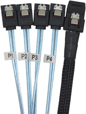 Server array card Mini SAS36P Sff-8087 to 4*SATA 7P connection line data transmission line cable blue
