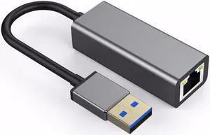 Ethernet adapter, 10/100/1000 Mbps, USB 3.0, 1 x RJ45