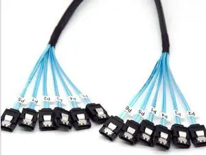 12G MiniSAS SFF-8087 to 6 SATA 3.0 hard drive cable SFF-8087 host to 6SATA 3 feet
