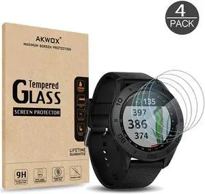 SA (Pack of 4) Tempered Glass Screen Protector for Garmin Approach S60, Akwox [0.3mm 2.5D High Definition 9H] Premium Clear Screen Protective Film for Garmin Approach S60