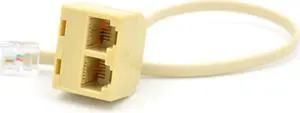 SA RJ11 6P 4C connector 2x jack port M / F splitter phone adapter Male to Female Two Way Telephone Splitter Converter Cable