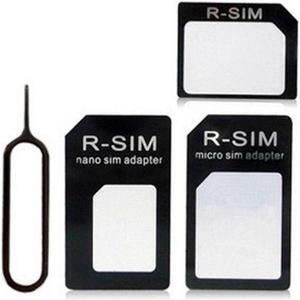 Nano Sim Card to Micro Sim & Standard Sim Card Adapter Adaptor Converter with Ejection Pin for iPhone and Cell Phone