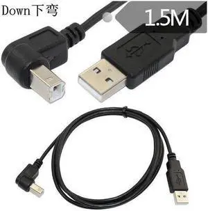SA 1.5m 5 Feet Type A Male to Type B Male Down Angled USB 2.0 Printer Scanner Cable