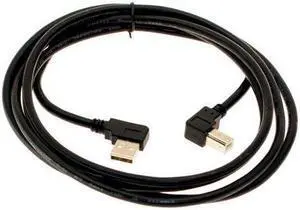 SA 3ft. Black USB Cable A Right Angle to B Right Angle High-Speed USB 2.0 Device Cable