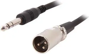 SA Model MICPH-6 6 ft. MICPH 1/4" Stereo Microphone Plug to 3 pin XLR Male Cable - OEM