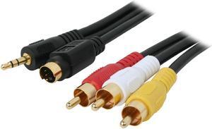 SA Model SV3R-12 12 ft. S-Video/3.5mm Stereo Male to YRW video/audio Male Cable Male to Male