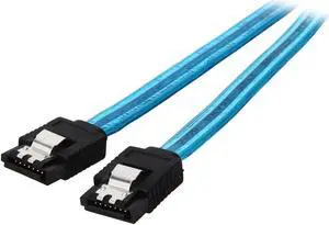 SA SATA-312UVB 1 ft. Serial ATA III SATA III 6Gbps Cable w/Locking Latch 1 foot long. (2 per pack)