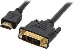 SA HMD-10 10 ft. Black HDMI Male to DVI-D Male HDMI High Speed Male to DVI-D Male Single Link Cable Male to Male