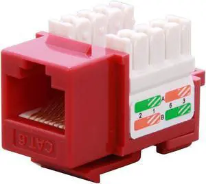 SA RJ45PD-R RJ45PD-Y Cat. 6 Punch Down Keystone Jack - Red