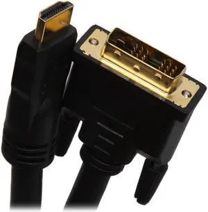SA HMD-25 25 ft. Black HDMI Male to DVI-D Male HDMI High Speed Male to DVI-D Male Single Link Cable Male to Male