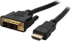 SA HMD-3 3 ft. Black HDMI Male to DVI-D Male HDMI High Speed Male to DVI-D Male Single Link Cable Male to Male