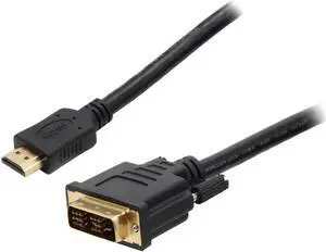SA HMD-15 15 ft. Black HDMI Male to DVI-D Male HDMI High Speed Male to DVI-D Male Single Link Cable Male to Male