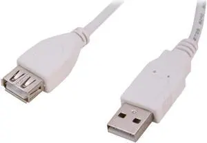 SA USB2-6MF-W White Type A Male to Type A Female USB 2.0 Extension Cable