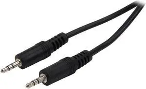 SA SPC-12MM 12 ft. 3.5mm Stereo Speaker Cable - Male To Male, Black Jacket Male to Male