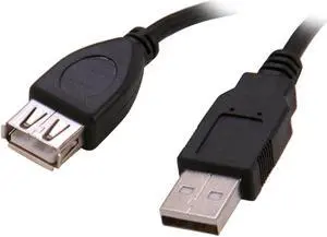 SA USB2-6MF-K Black Type A Male to Type A Female USB 2.0 Extension Cable