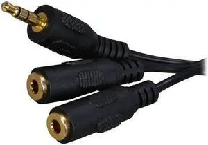 SA SPC-M2F 6" 3.5mm Stereo Speaker Extension Cable -1 Male to 2 Female