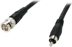 SA BNC/RCA-3K 3 ft. BNC to RCA Cable, 75 ohm, Male to Male, Black Male to Male